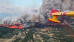 One dead as wildfire larger than Paris burns through southern France