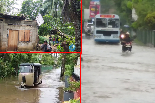 අයහපත් කාලගුණයෙන් දිස්ත්‍රික්ක 6ක පුද්ගලයින් 8346ක් පීඩාවට