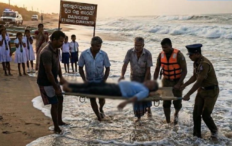 සිසුවියක බේරාගන්න මුහුදට පැන්න විදුහල්පතිවරයා  ජීවිතක්ෂයට