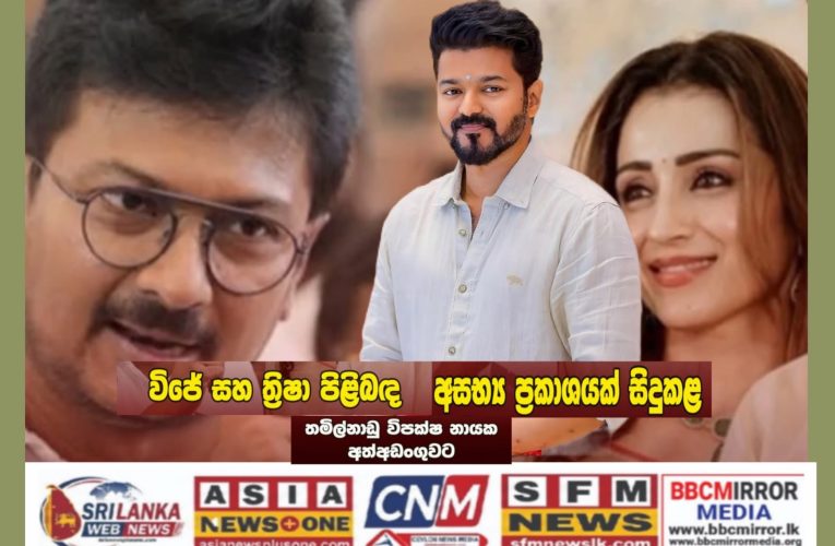 මහා ඇමති විජේ සහ ත්‍රිෂා පිළිබඳ අසභ්‍ය ප්‍රකාශයක් සිදුකළ තමිල්නාඩු විපක්ෂ නායක අත්අඩංගුවට