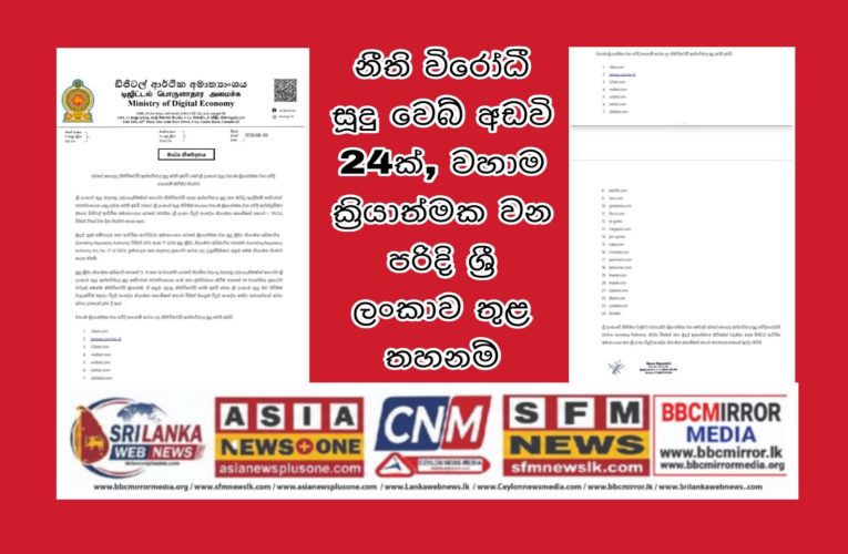 නීති විරෝධී වෙබ් අඩවි 24ක්,  ශ්‍රී ලංකාව තුළ තහනම් කරයි